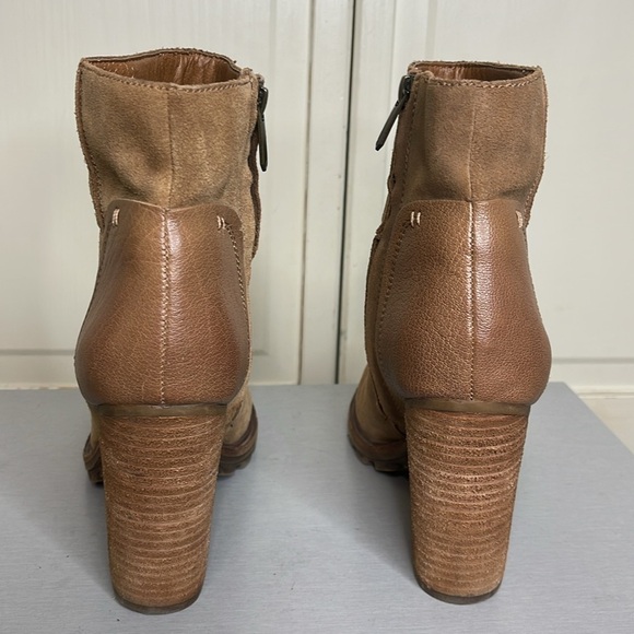 Sam Edelman Franklin Ankle Boot 4" Chunky Heel Rugged Brown Leather Women's 8M - Picture 4 of 11